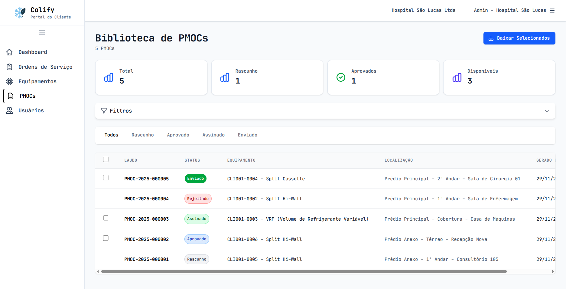 Biblioteca de PMOCs
